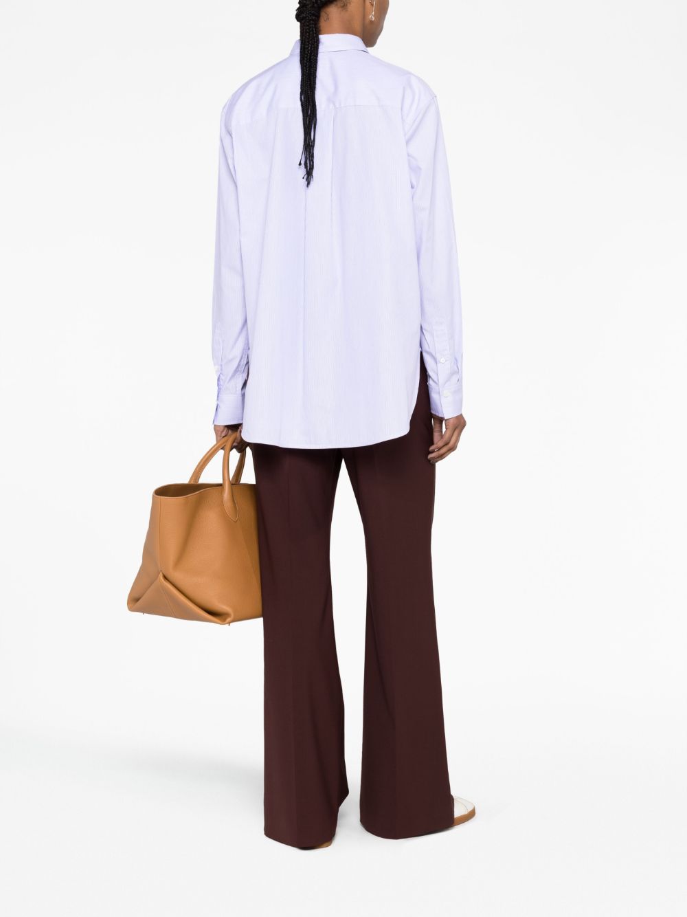 Shop Totême Long-sleeve Striped Shirt In Violett
