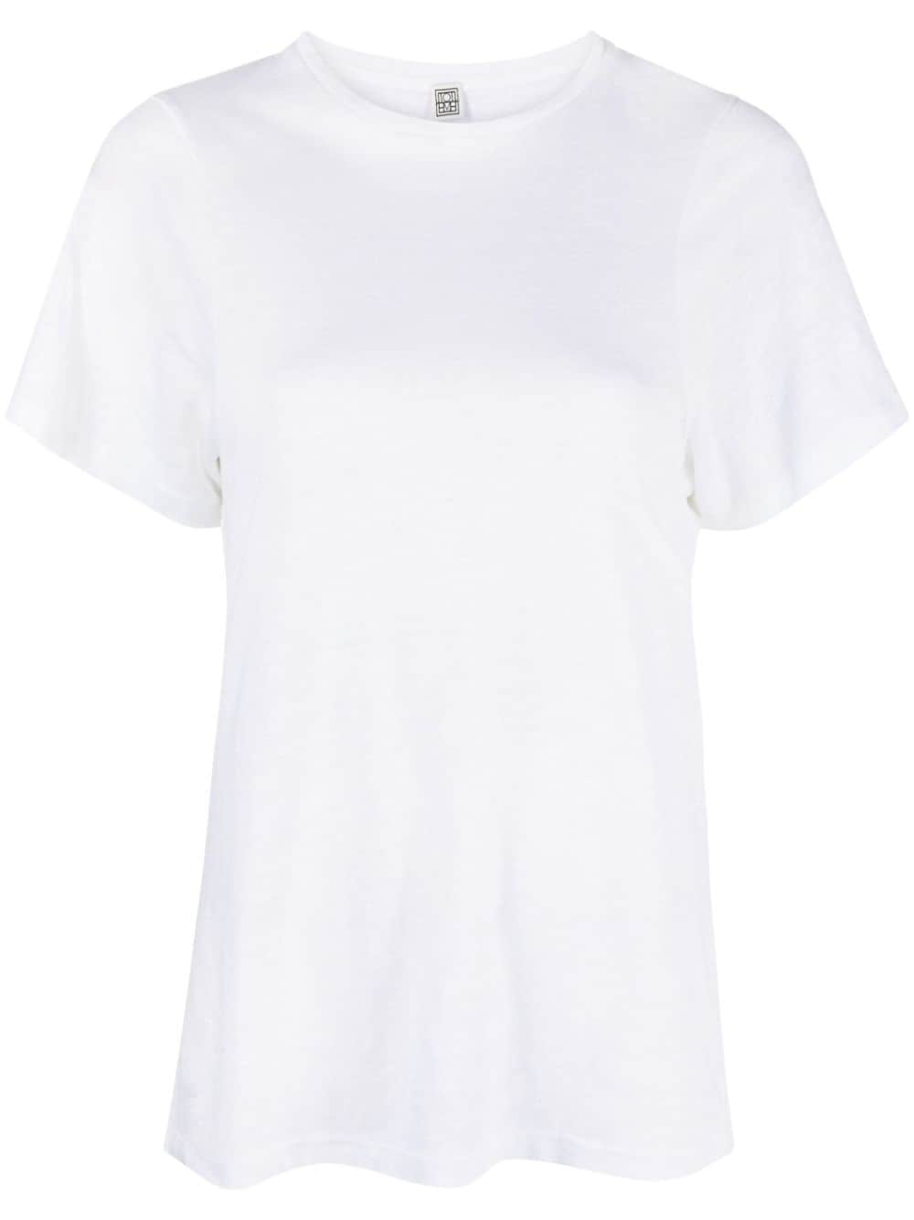 TOTEME crew-neck linen T-shirt - White