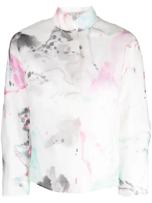 Veste bomber en soie à imprimé graphique - SHIATZY CHEN - Modalova