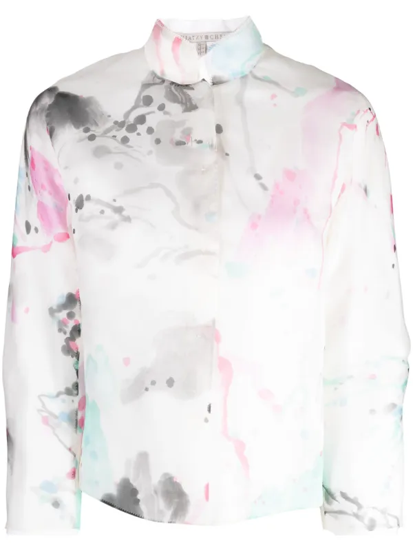 SHIATZY CHEN シャッツィ チェン シルクジャケット レディース SHIATZY CHEN プリント シルクジャケット | ホワイト | FARFETCH JP