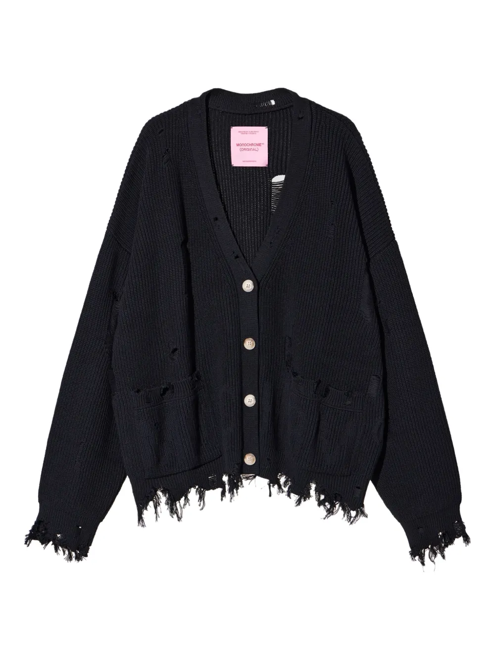 MONOCHROME Gipsy distressed cardigan | Black | Image 1