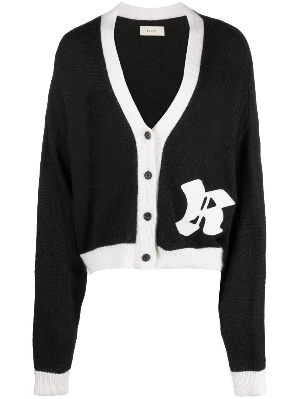 logo-patch button-up cardigan