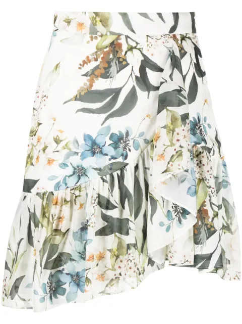 Bambah Gardenia ruffle silk skirt