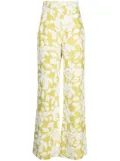 Bambah Green Lilly flared linen trousers - Yellow