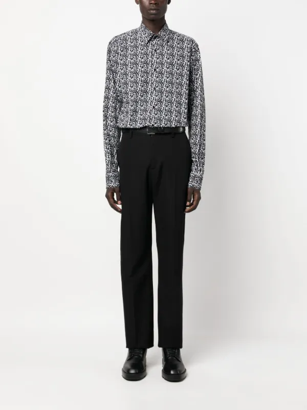 Karl Lagerfeld abstract-pattern long-sleeve Shirt | Black