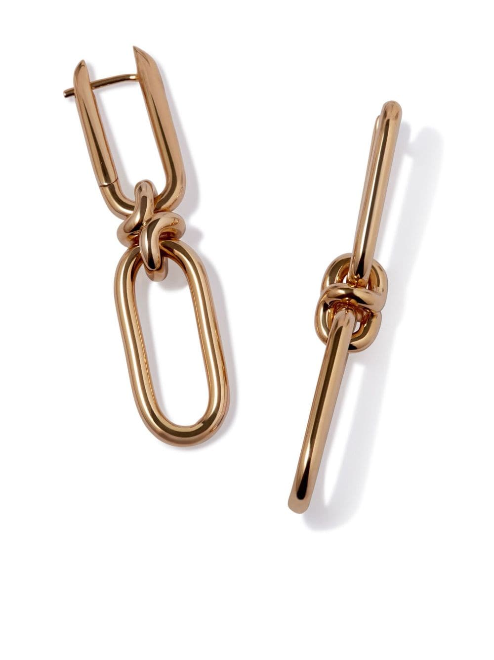 Shop Annoushka 14kt Yellow Knuckle Double-link Hoop Earrings In Gold