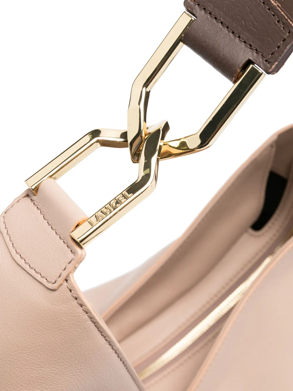 Lancel Pagode Leather Shoulder Bag In Neutrals