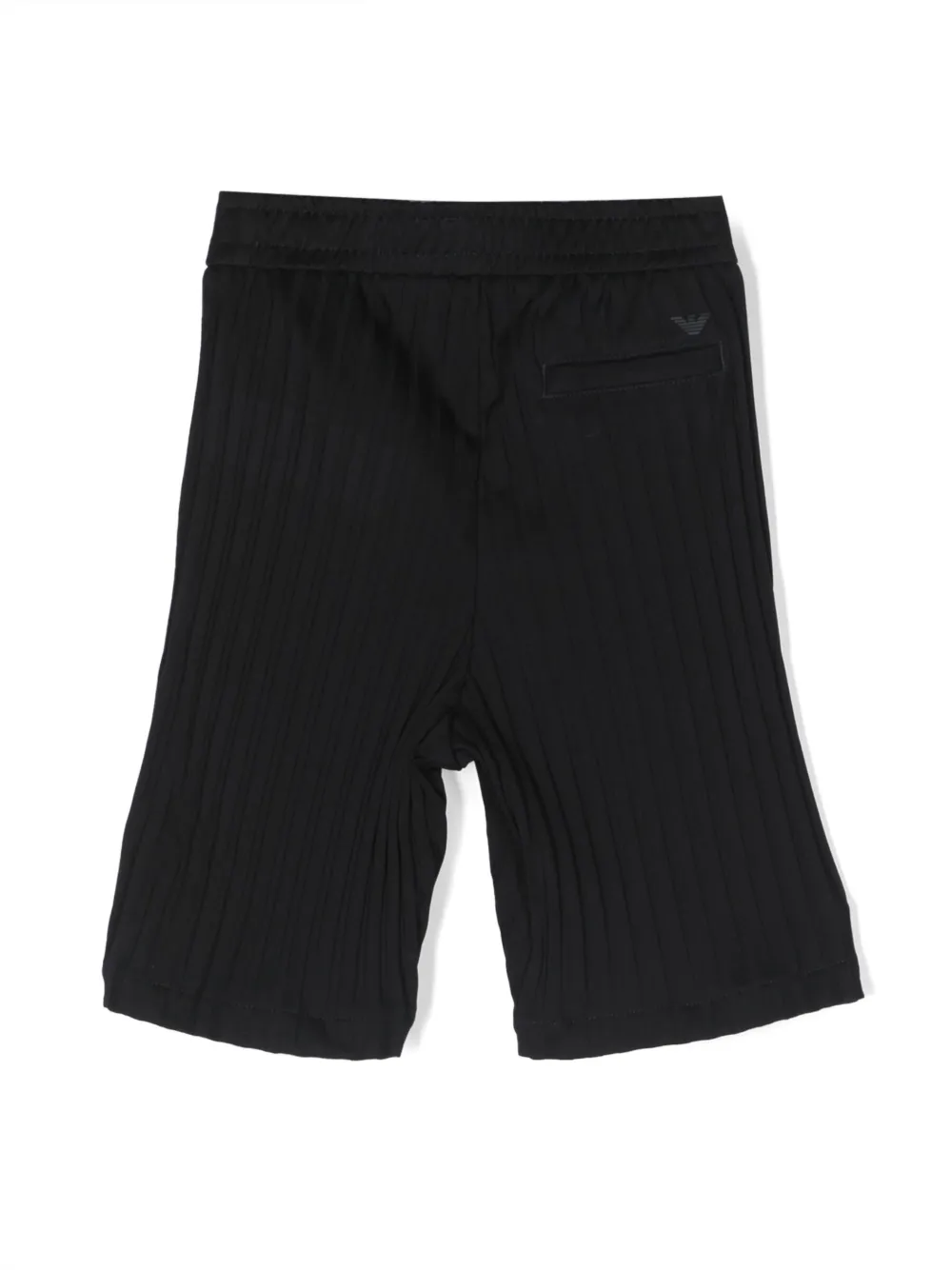 Emporio Armani Kids stripped cotton bermuda shorts - Blauw