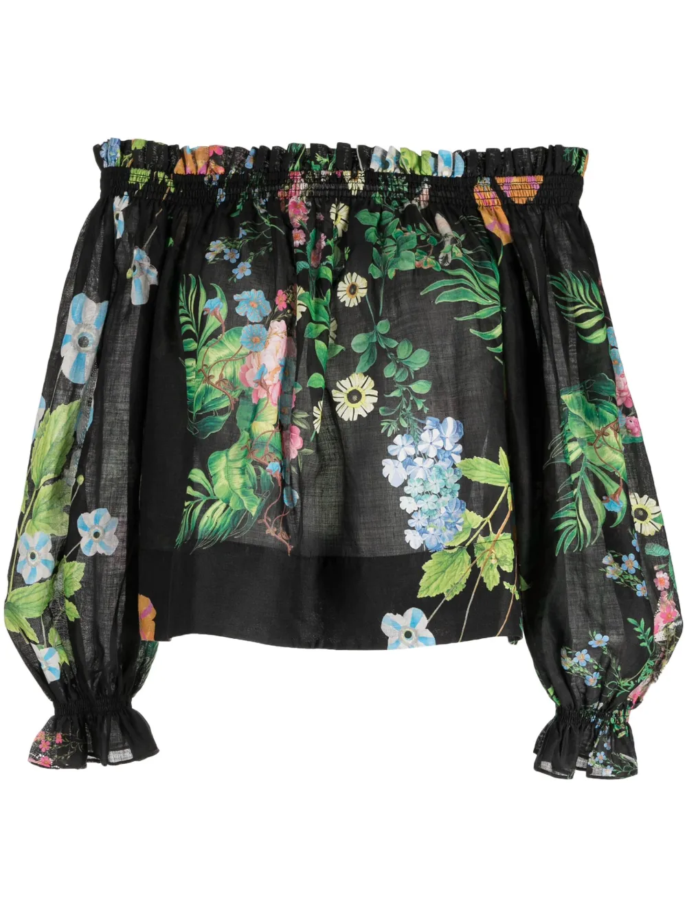 Cynthia Rowley floral-print off-shoulder blouse