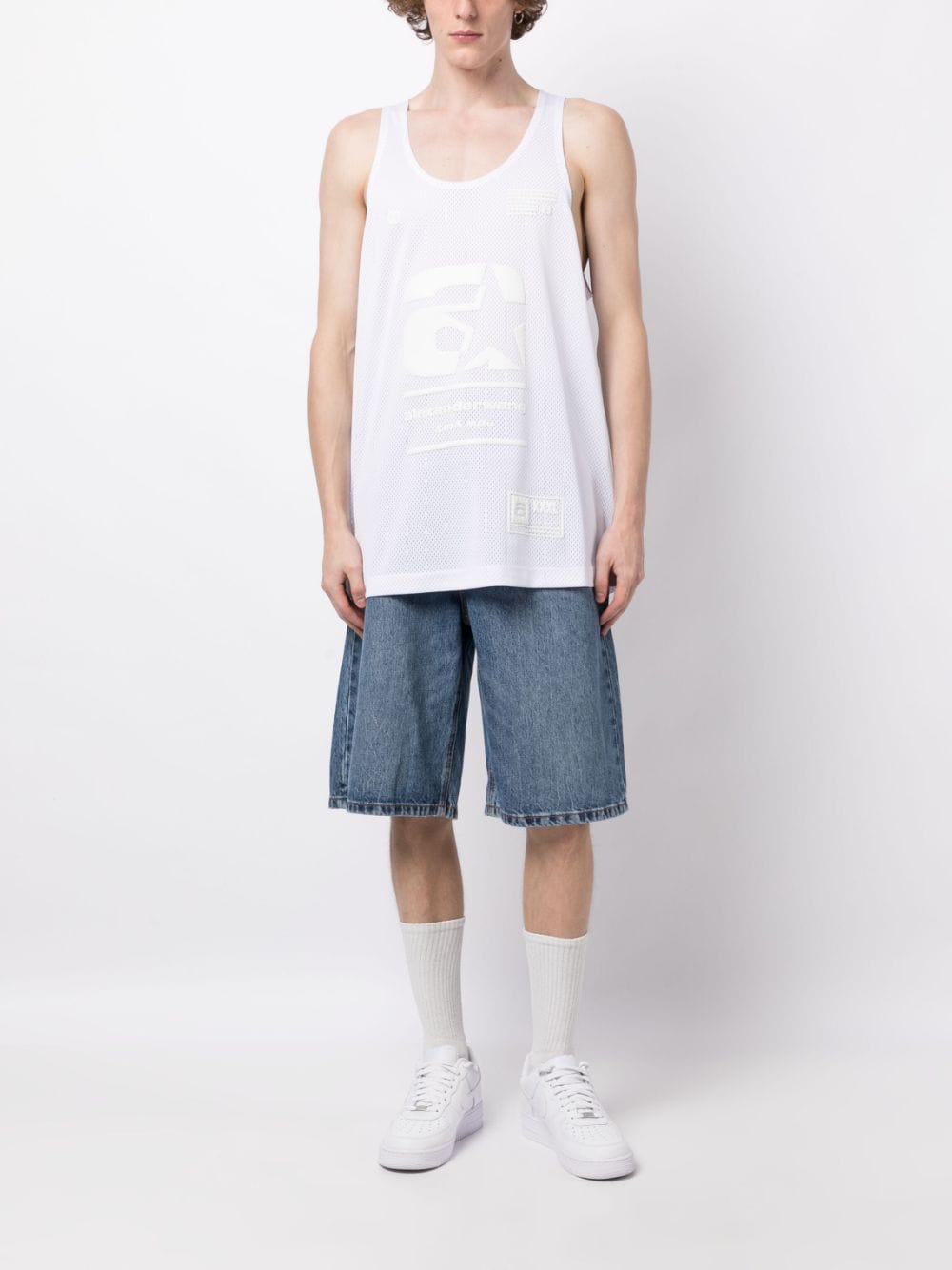 Alexander Wang Tanktop met geborduurd logo - Wit