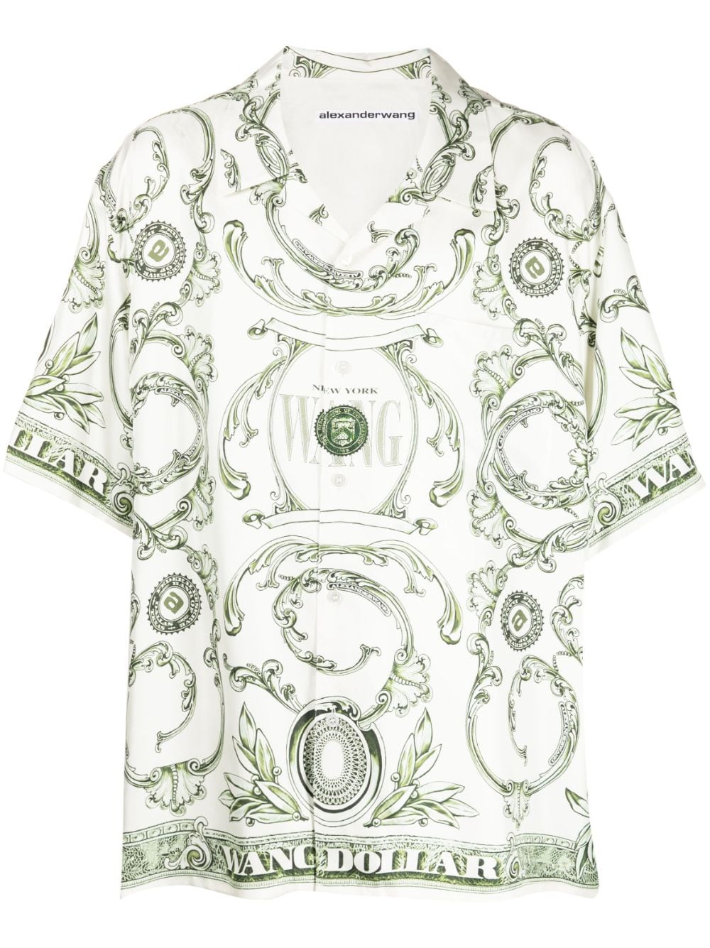 Shop Alexander Wang Money-print Button-down Shirt In White