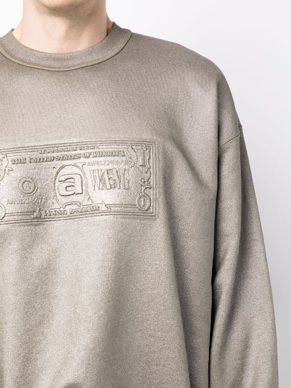 Alexander Wang logo-embossed metallic-finish sweatshirt Men