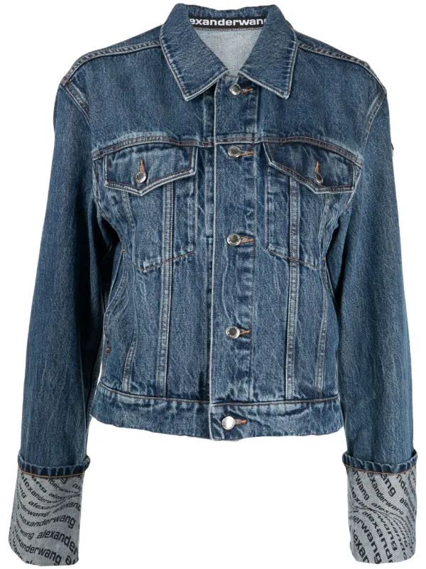 Versace Allover logo-print Denim Jacket - Farfetch