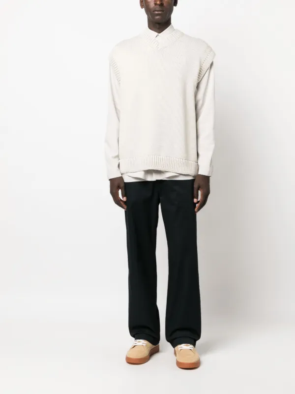 Studio Nicholson Vネック ニットベスト | グレー | FARFETCH JP