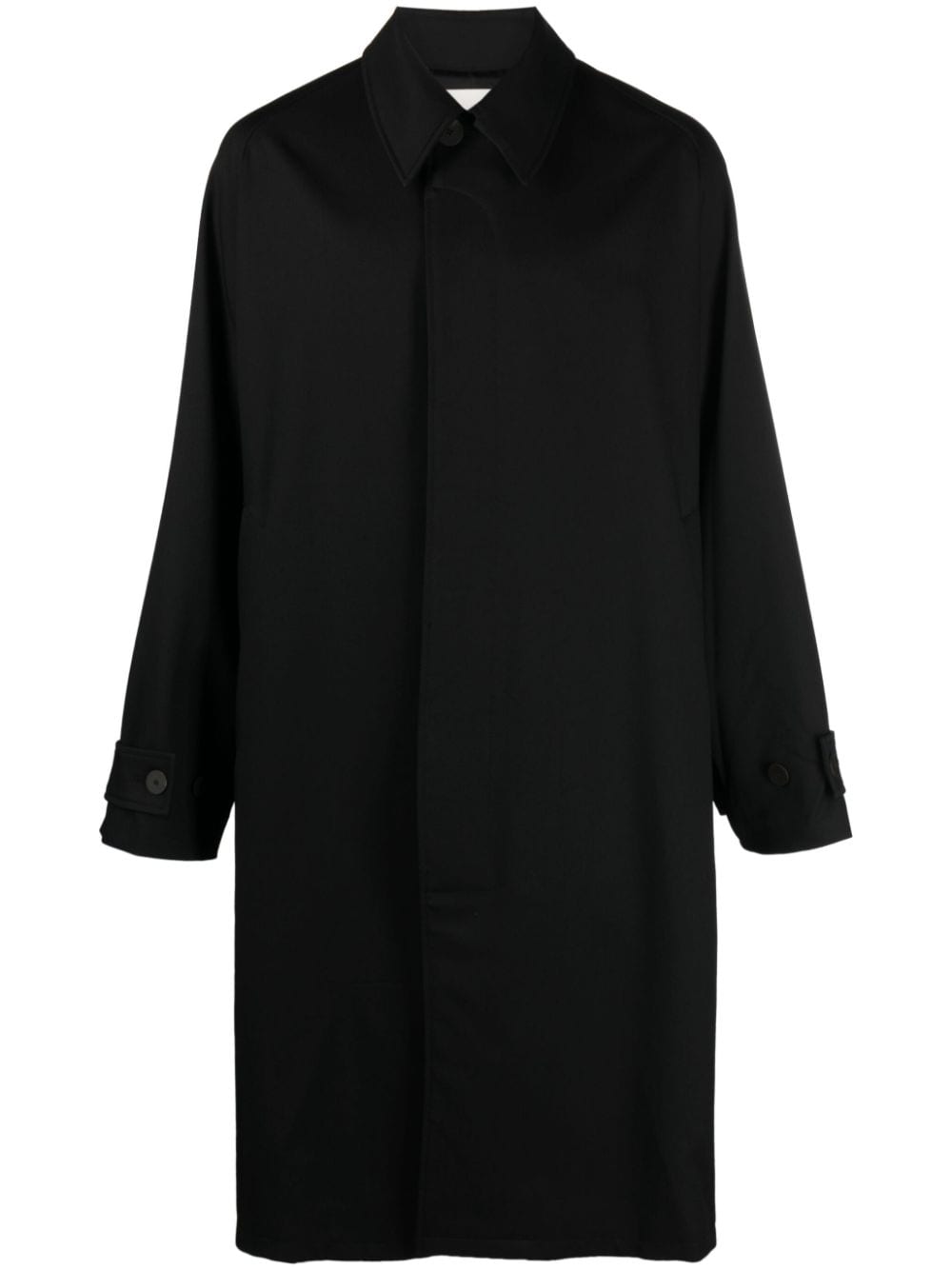 Shop Studio Nicholson Single-breasted Mid-length Coat In Black