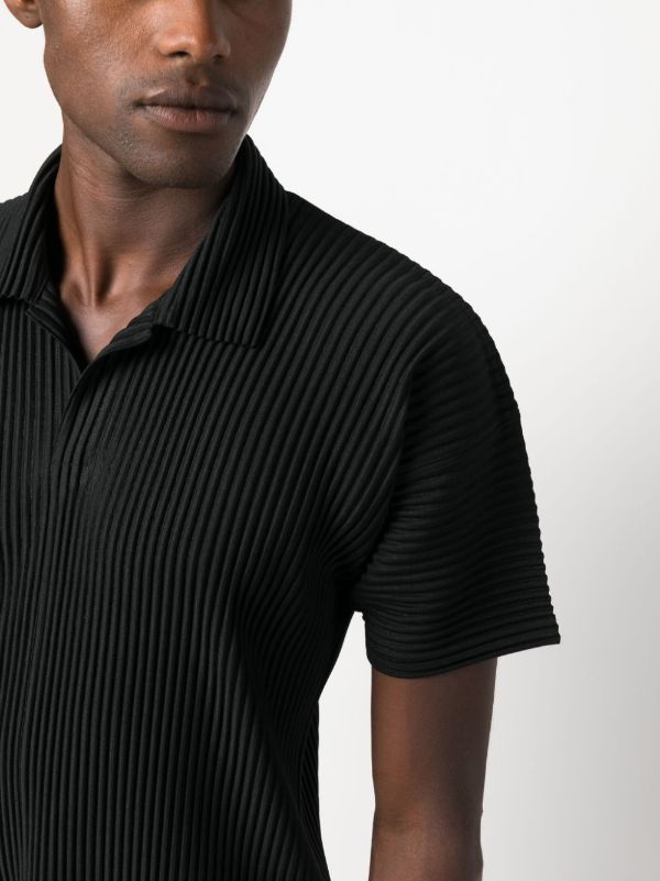 Homme Plissé Issey Miyake Men's Pleated Shirt in Black
