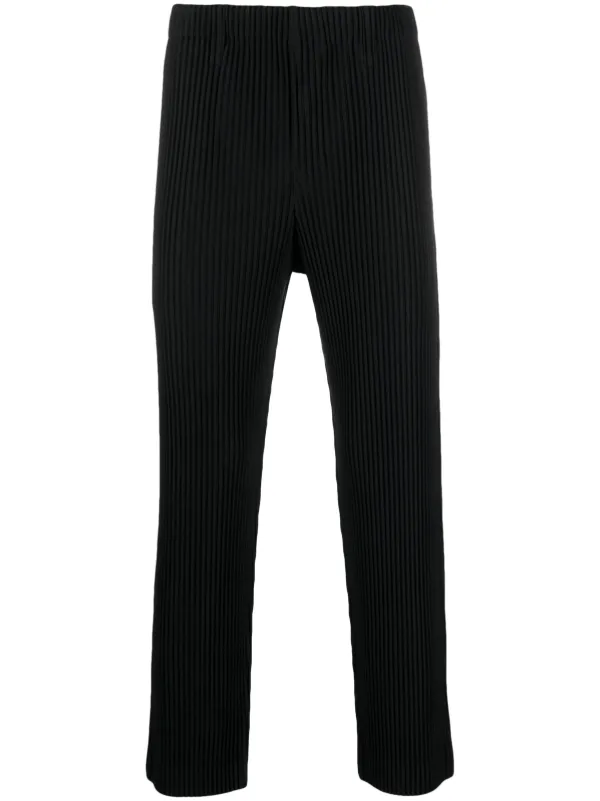 Pleat straight trousers