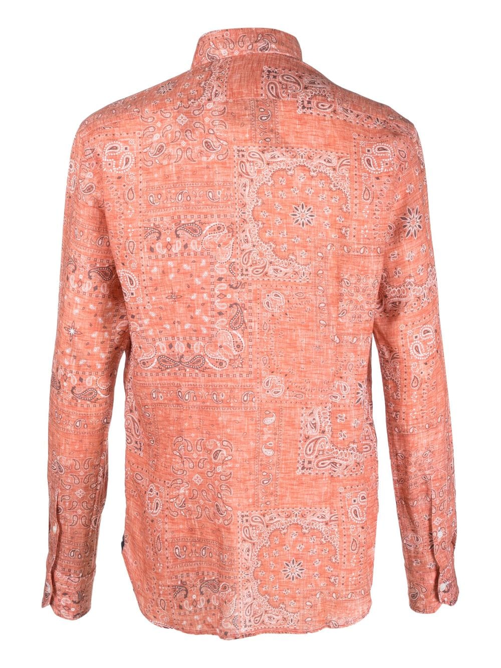 Shop Orian Paisley-print Linen Shirt In Orange