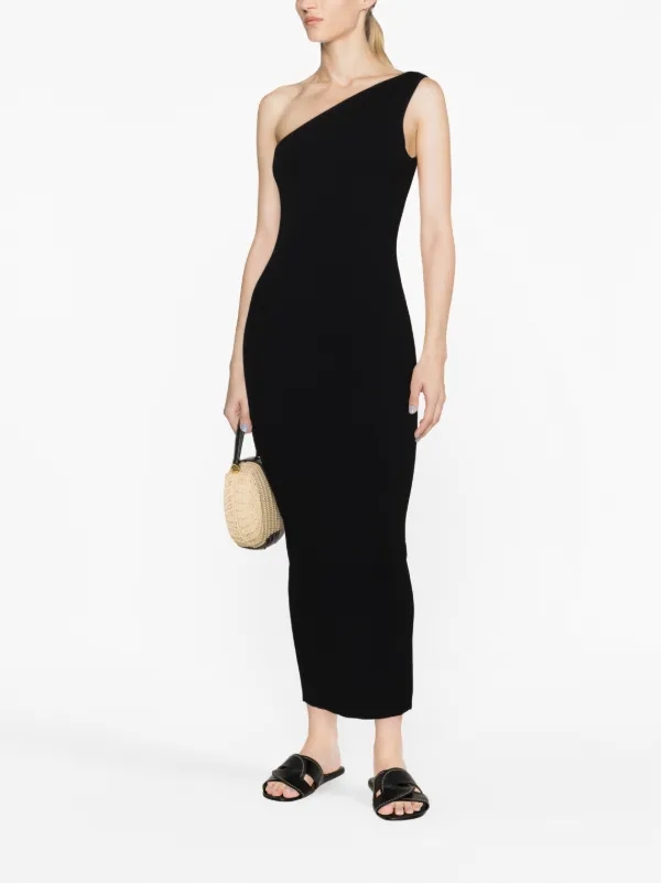 TOTEME one shoulder ribbed knit Dress Farfetch