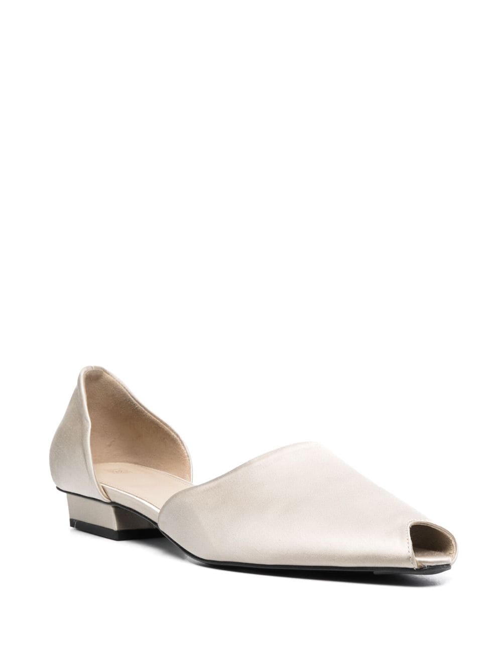 TOTEME peep-toe Satin Ballerina Shoes - Farfetch