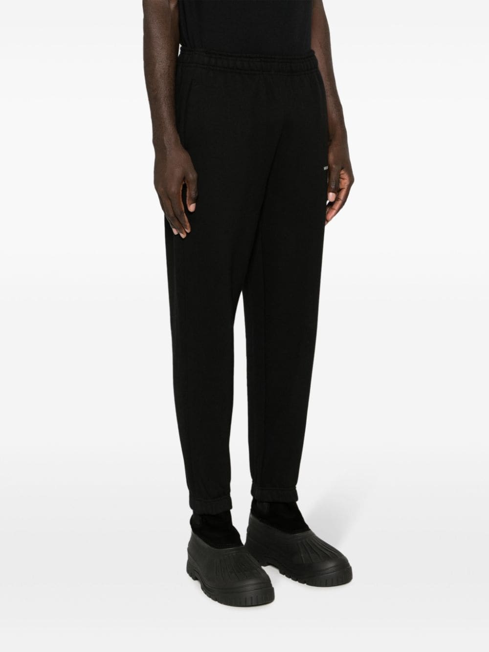 Shop Monochrome Logo-print Cotton Track Pants In Black