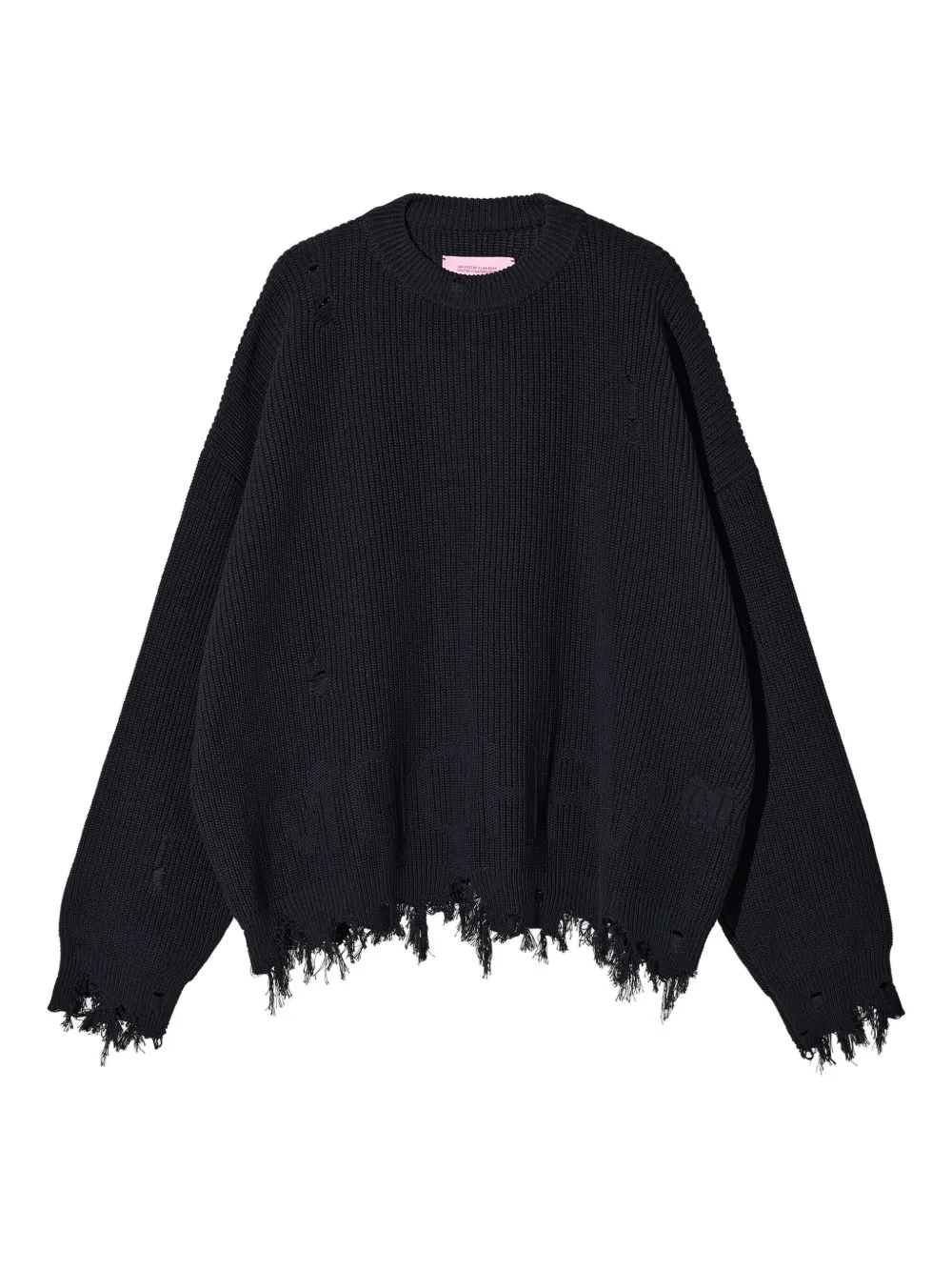 MONOCHROME ribbed-knit ripped jumper | Black | Image 1