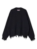 MONOCHROME ribbed-knit ripped jumper - Black