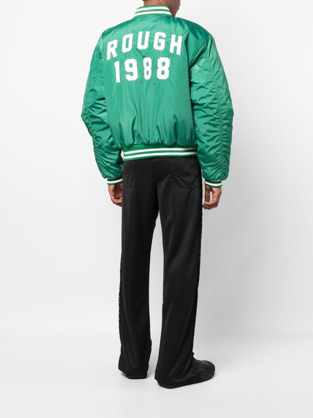 Rough. logo-patch Bomber Jacket - Green