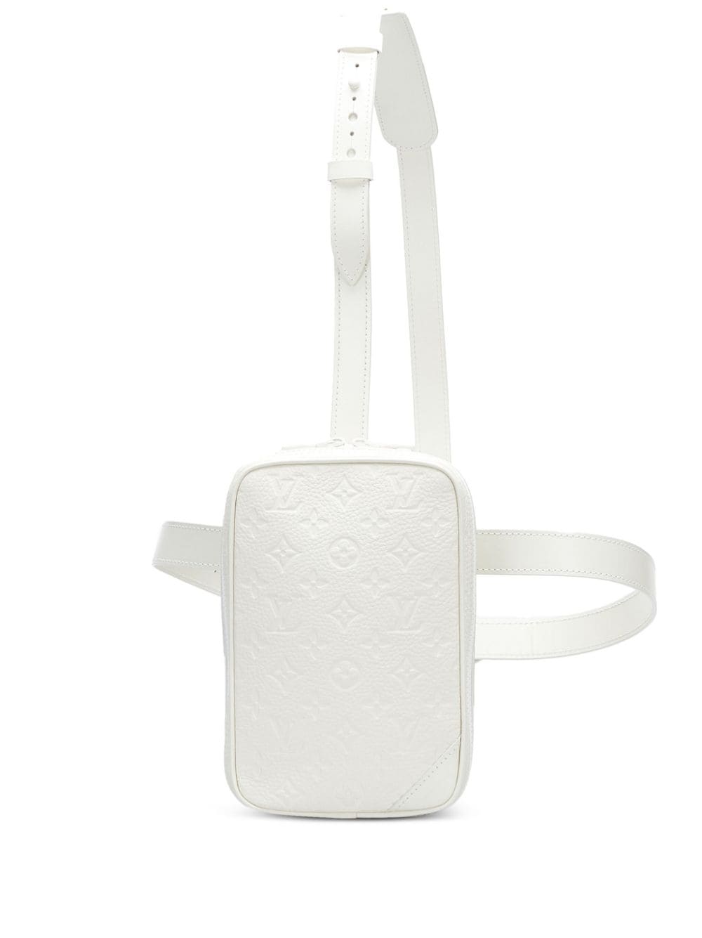 Pre-owned Louis Vuitton 2018  Monogram Taurillon Utility Side In White