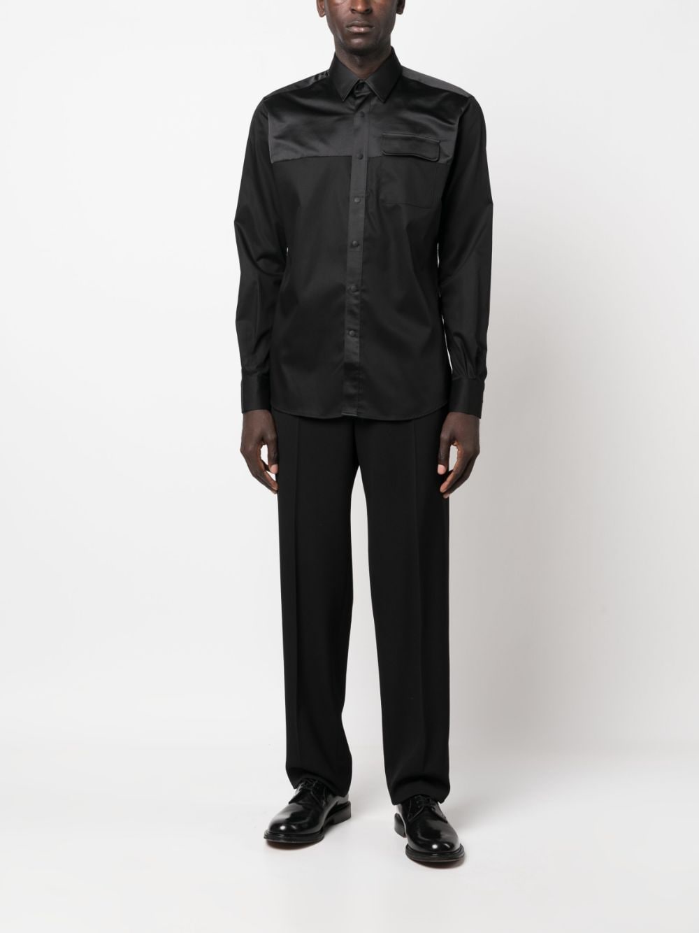 Karl Lagerfeld long-sleeve cotton shirt - Zwart