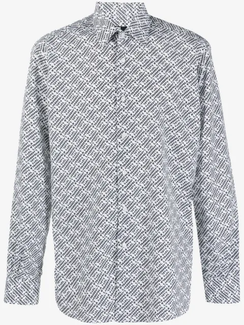 Karl Lagerfeld logo-print long-sleeve shirt