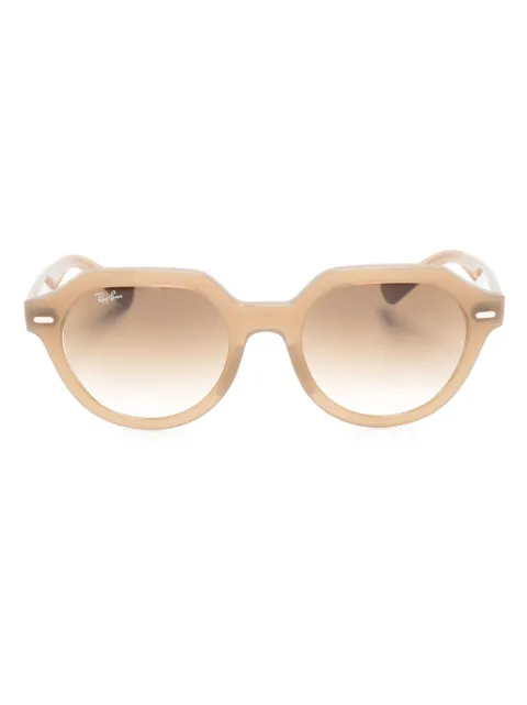Ray-Ban lentes de sol con armazón redonda y placa del logo