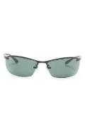 Ray-Ban logo-plaque shield-frame sunglasses - Black