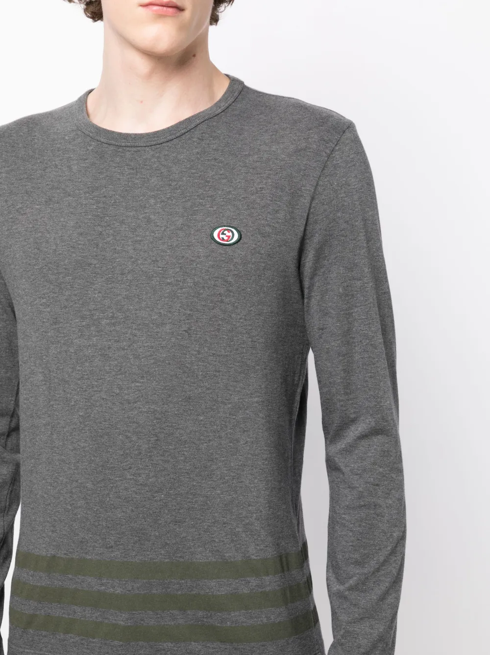 Gucci T-shirt met logopatch Grijs