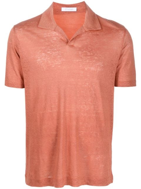 Cruciani short-sleeved linen polo shirt