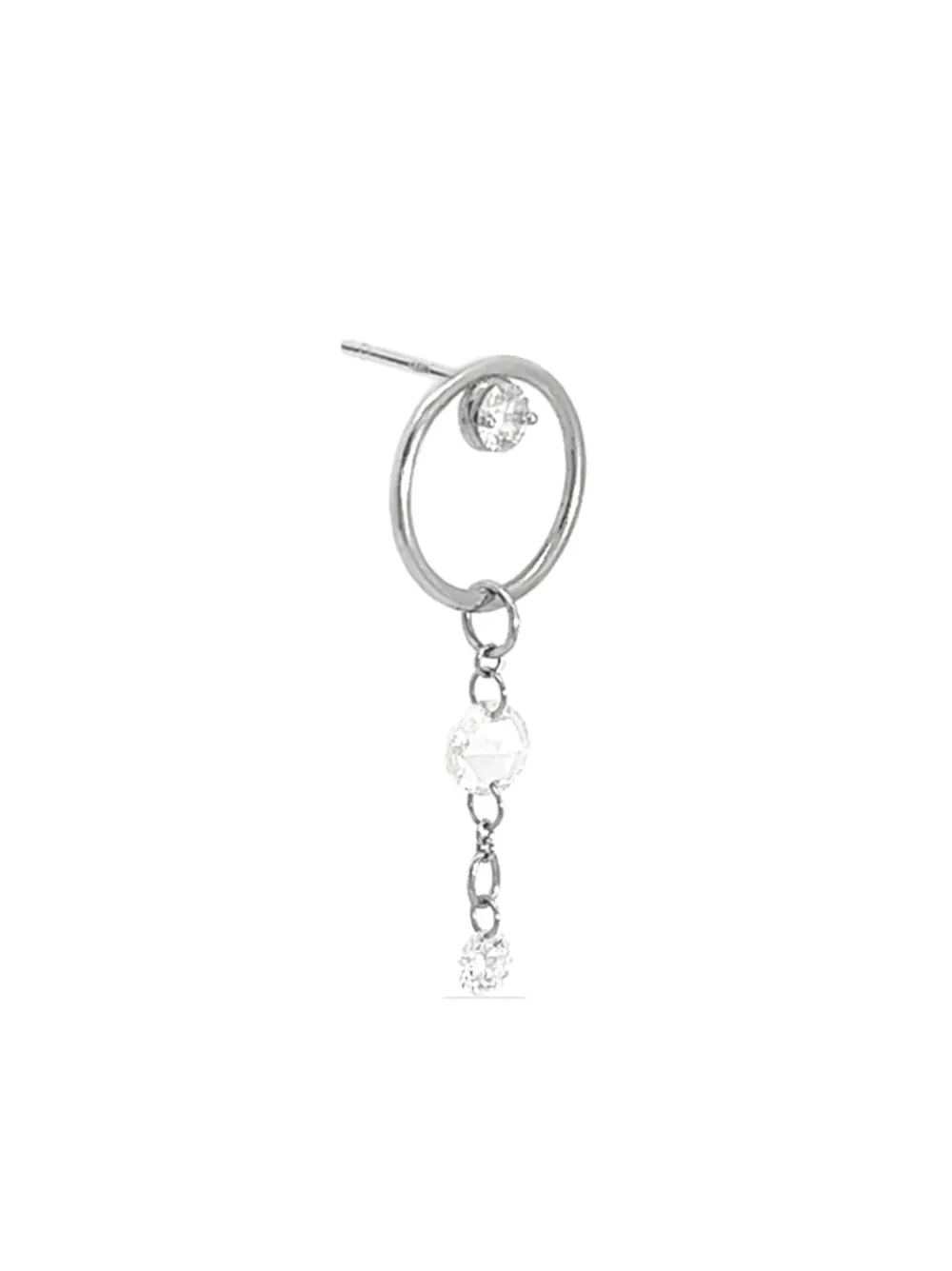 THE ALKEMISTRY 18kt white gold Suncatcher Eclipse Double Drop diamond earring - Zilver