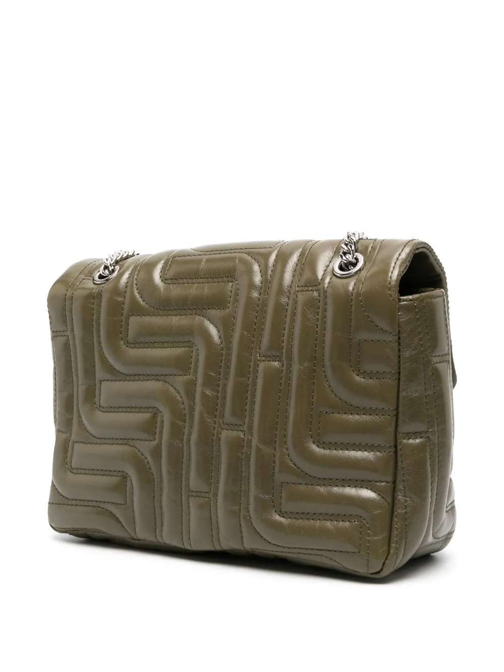 Lancel Decorative-stitching Leather Crossbody Bag In Green