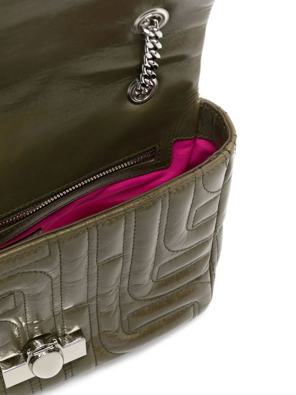 Lancel Decorative-stitching Leather Crossbody Bag In Green