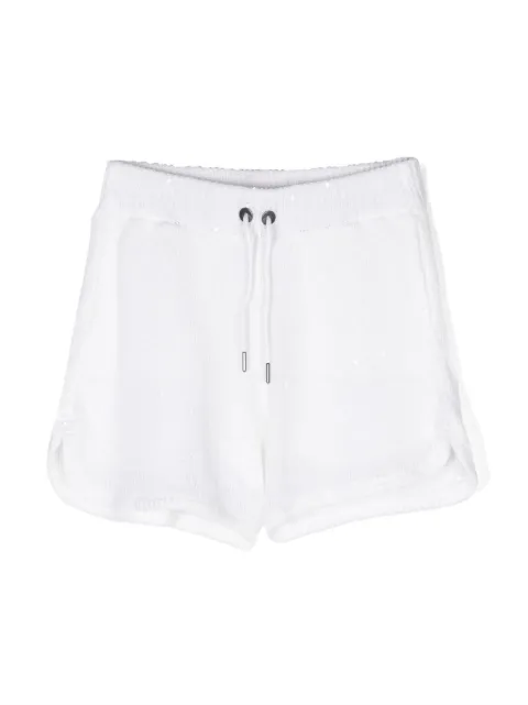 Brunello Cucinelli Kids shorts tejidos con cordones