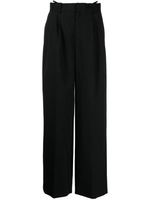 Alexander Wang logo-embellished layered wide-leg trousers