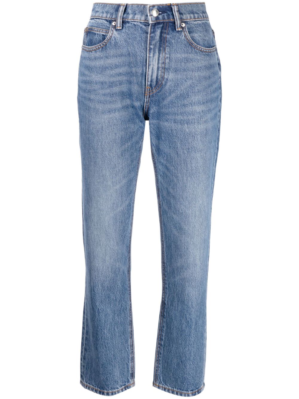 Alexander Wang Stovepipe High-rise Straight Jeans In Blue