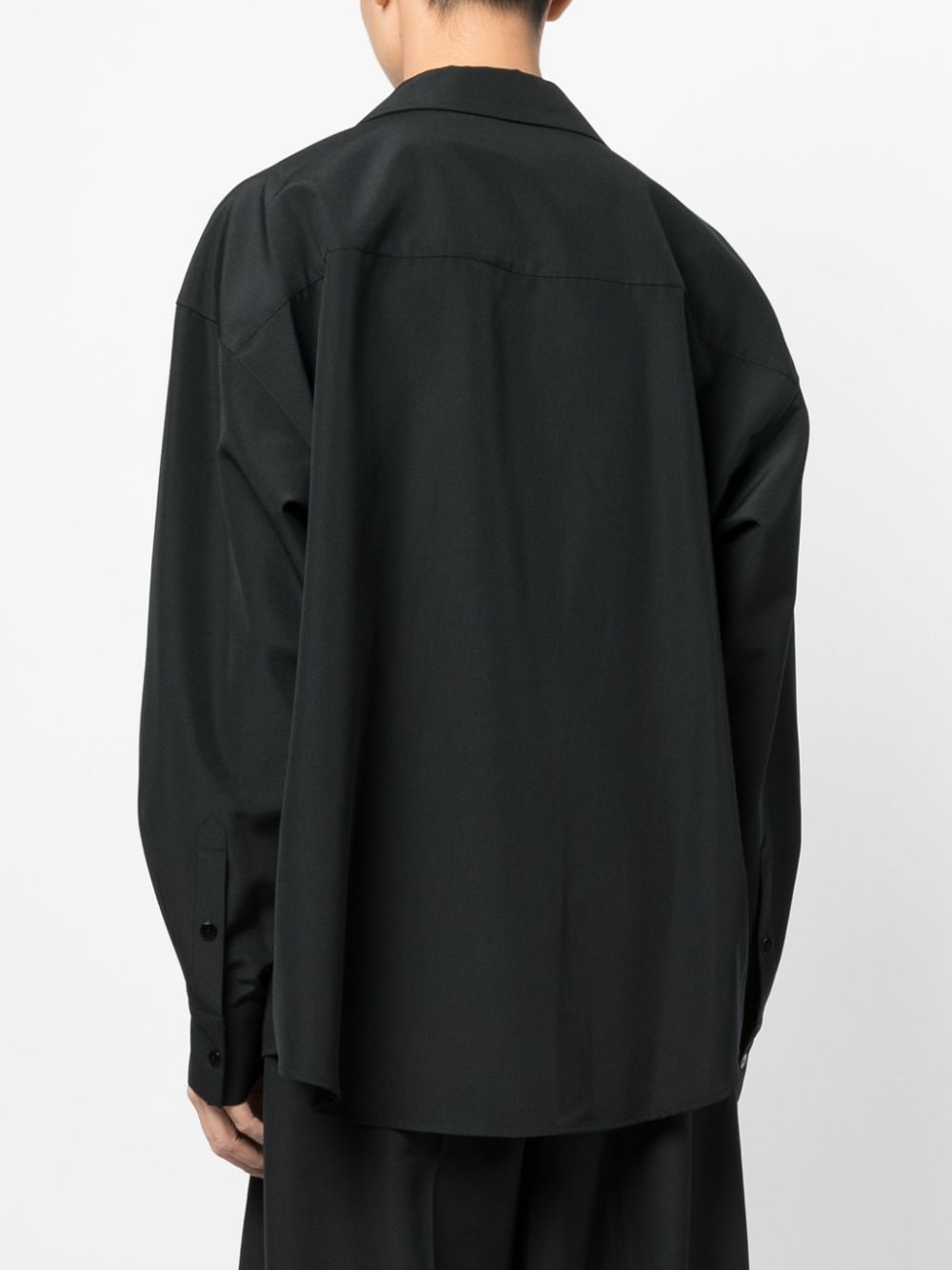 Shop Alexander Wang Logo-appliqué Dress Shirt In Black
