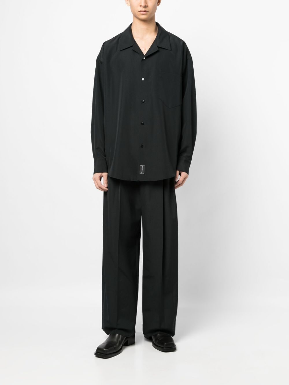 Alexander Wang camp-collar long-sleeve shirt - Zwart
