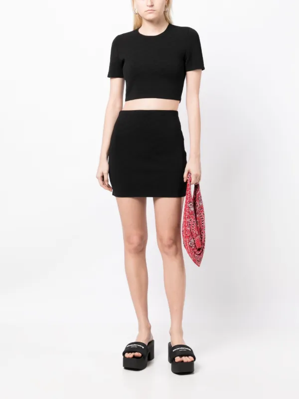 Alexander Wang logo-jacquard Cropped T-shirt - Farfetch