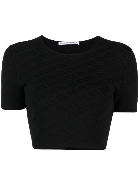 Alexander Wang logo-jacquard cropped T-shirt Women