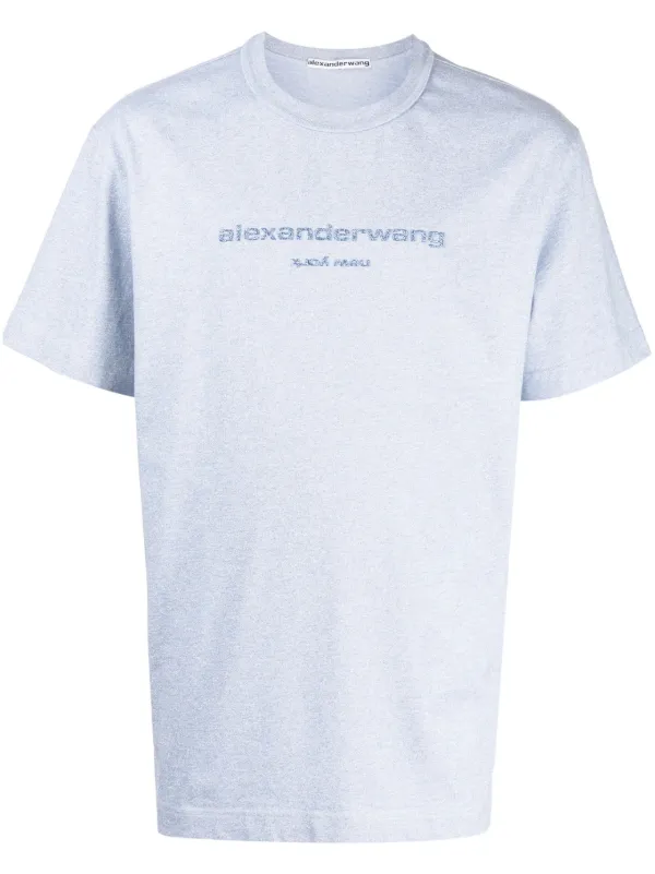 Alexander Wang raised-logo Glitter Cotton T-shirt - Farfetch