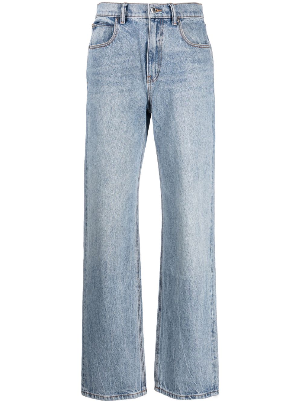 Alexander Wang Fly Slim-cut High-waist Jeans In Blue