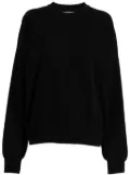 Alexander Wang logo-embroidered ribbed sweater - Black