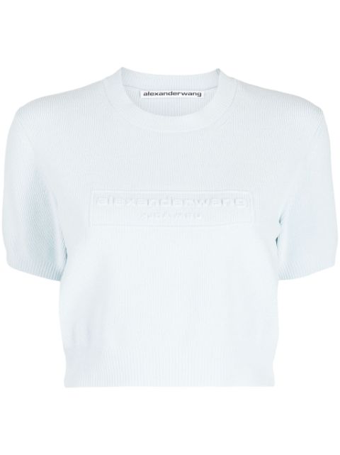 Alexander Wang logo-embossed knitted top Women