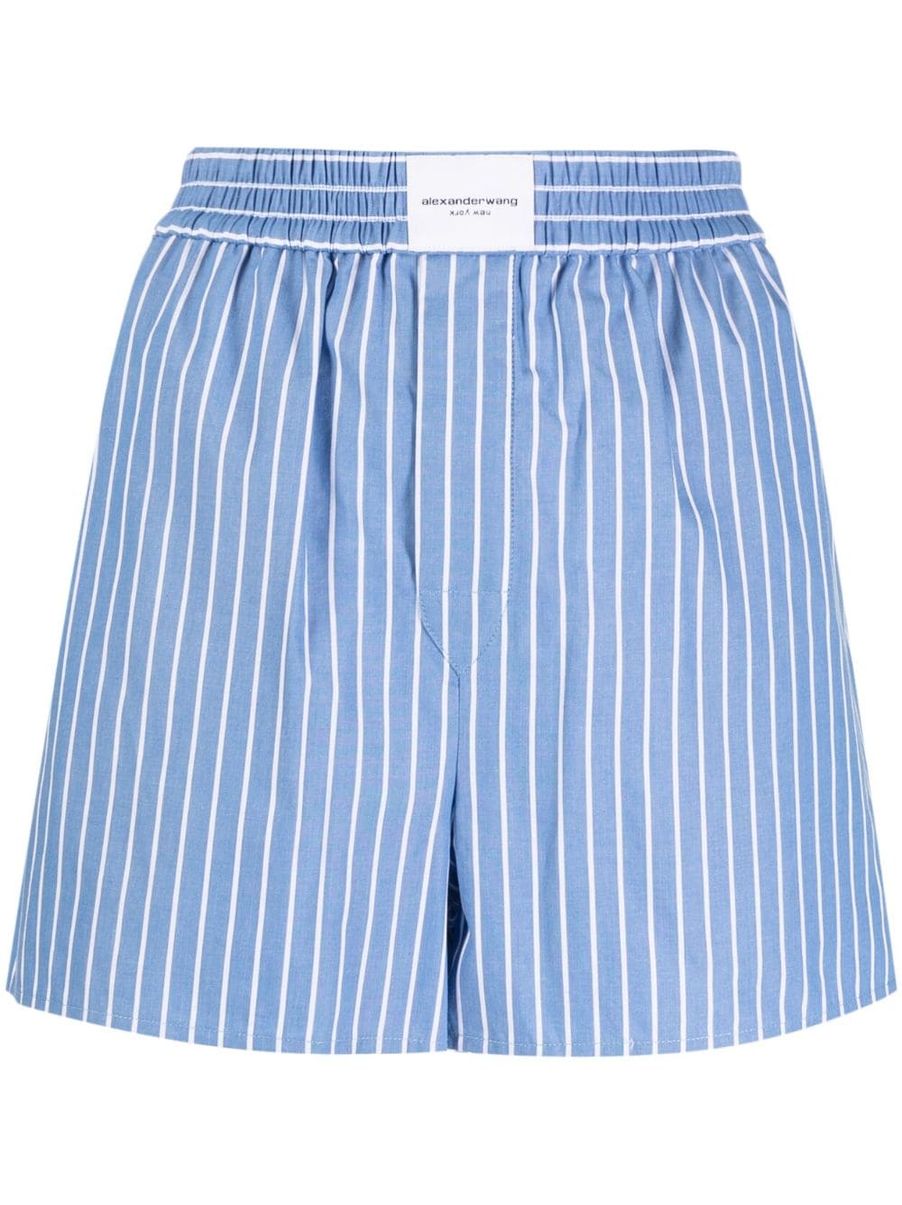 Shop Alexander Wang Striped Boxer Shorts In Blue